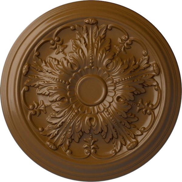 Ekena Millwork Damon Ceiling Medallion (Fits Canopies up to 3 3/8"), Hand-Painted Smokey Topaz, 20"OD x 1 1/2"P CM20DASTF - main